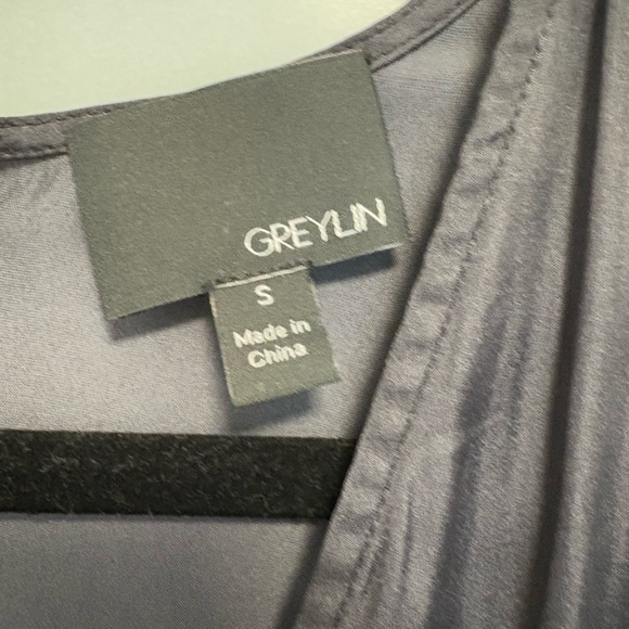 Anthropologie- GREYLIN Charcoal Wrap Dress - Picture 4 of 7